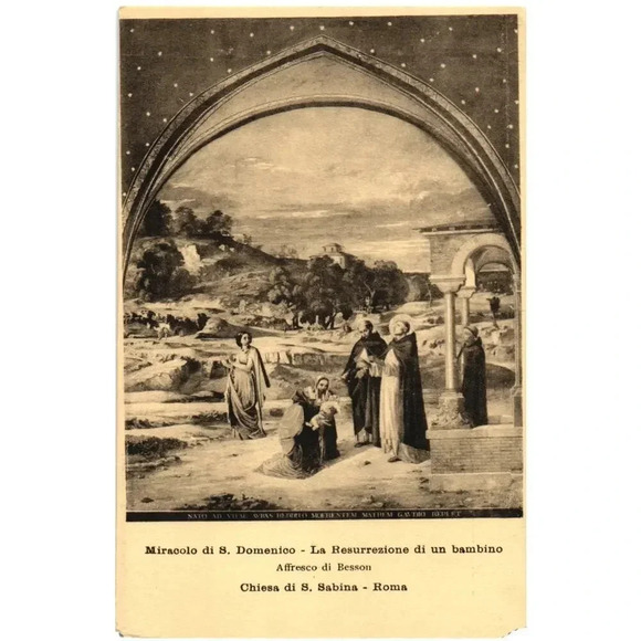 Miracolo di S. Domenico La Resurrezione di un bambino Affresco di Besson Chiesa - Picture 1 of 2